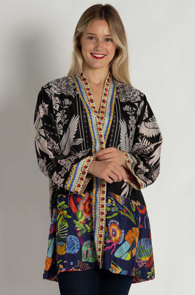 Johnny Was - Jade Reversible Kimono in Myna Scarf Print