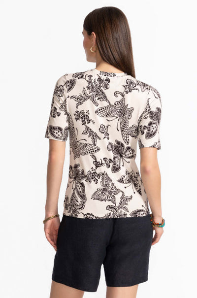 Johnny Was - The Janie Favorite Fitted Elbow Sleeve Tee in Sydnee