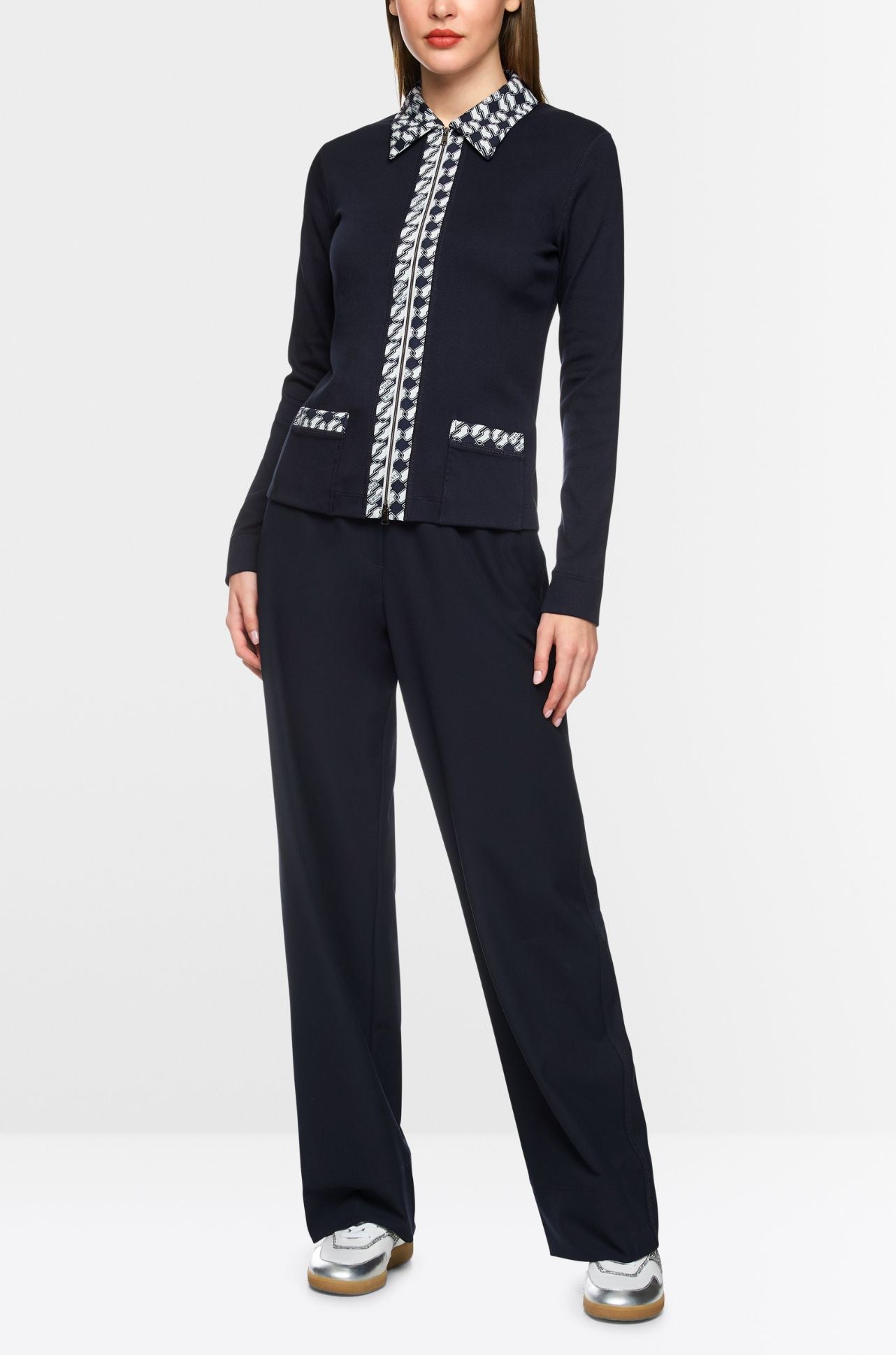 Marc Cain - Jersey Jacket with Cube Print Details