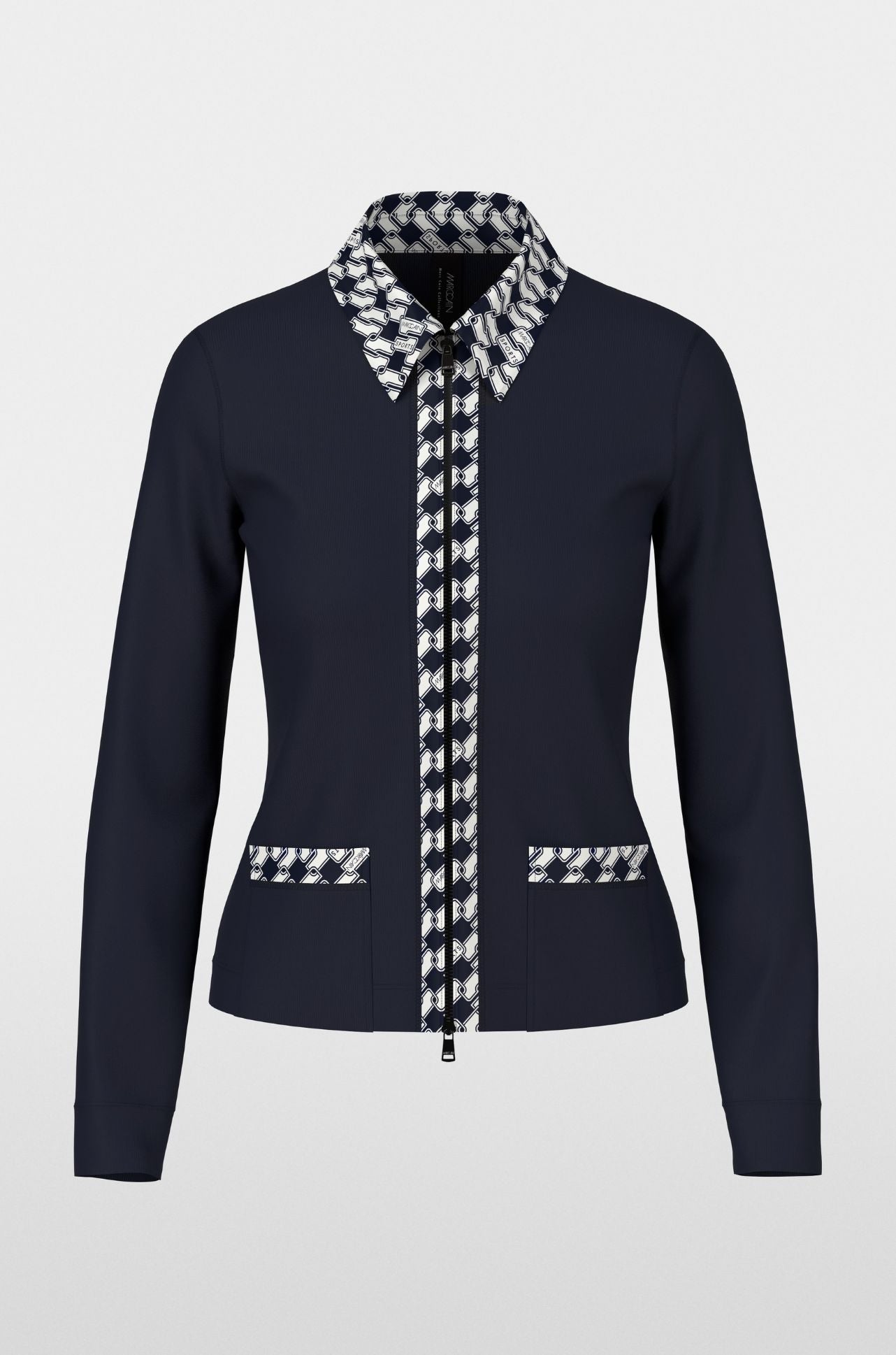 Marc Cain - Jersey Jacket with Cube Print Details