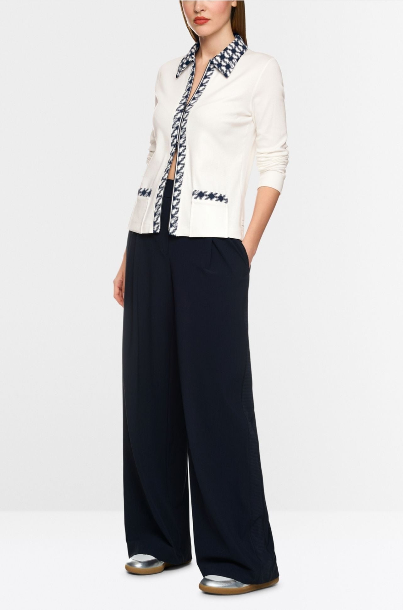 Marc Cain - Jersey Jacket with Cube Print Details