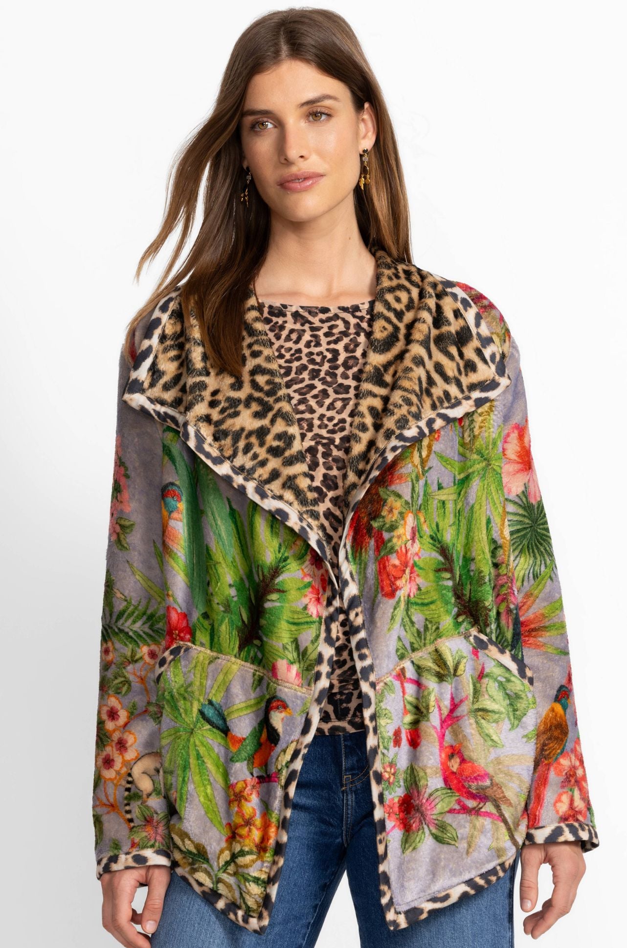 Johnny Was - Joan Wrap Binded Reversible Sherpa Jacket in Bellina