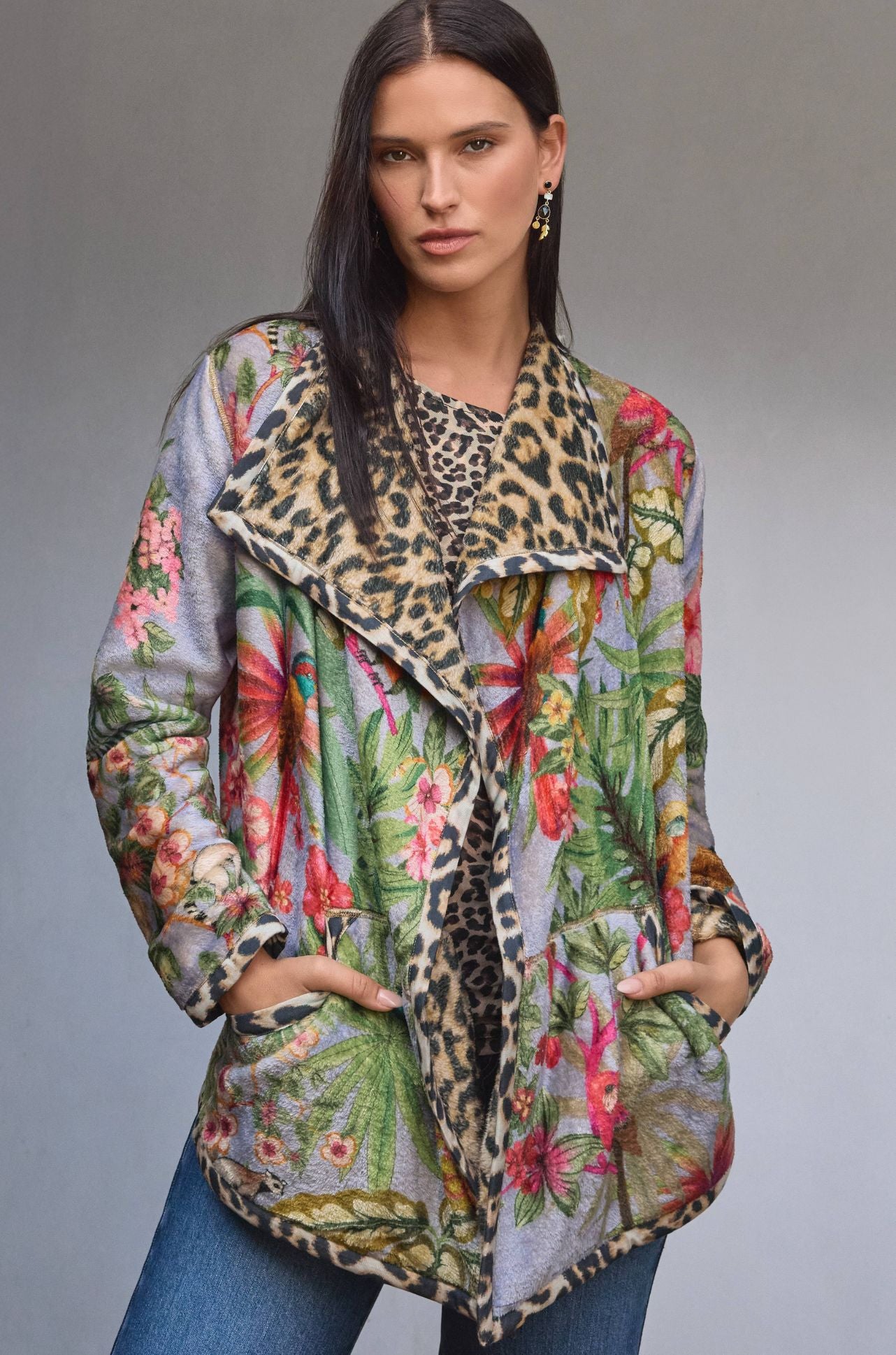 Johnny Was - Joan Wrap Binded Reversible Sherpa Jacket in Bellina