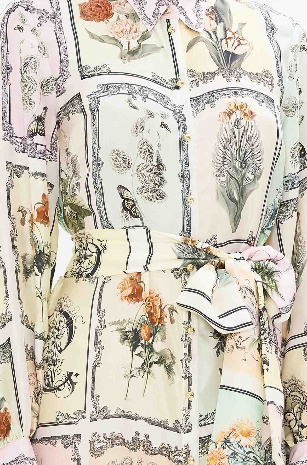 Camilla - Long Live Letterpress High Low Midi Shirt Dress