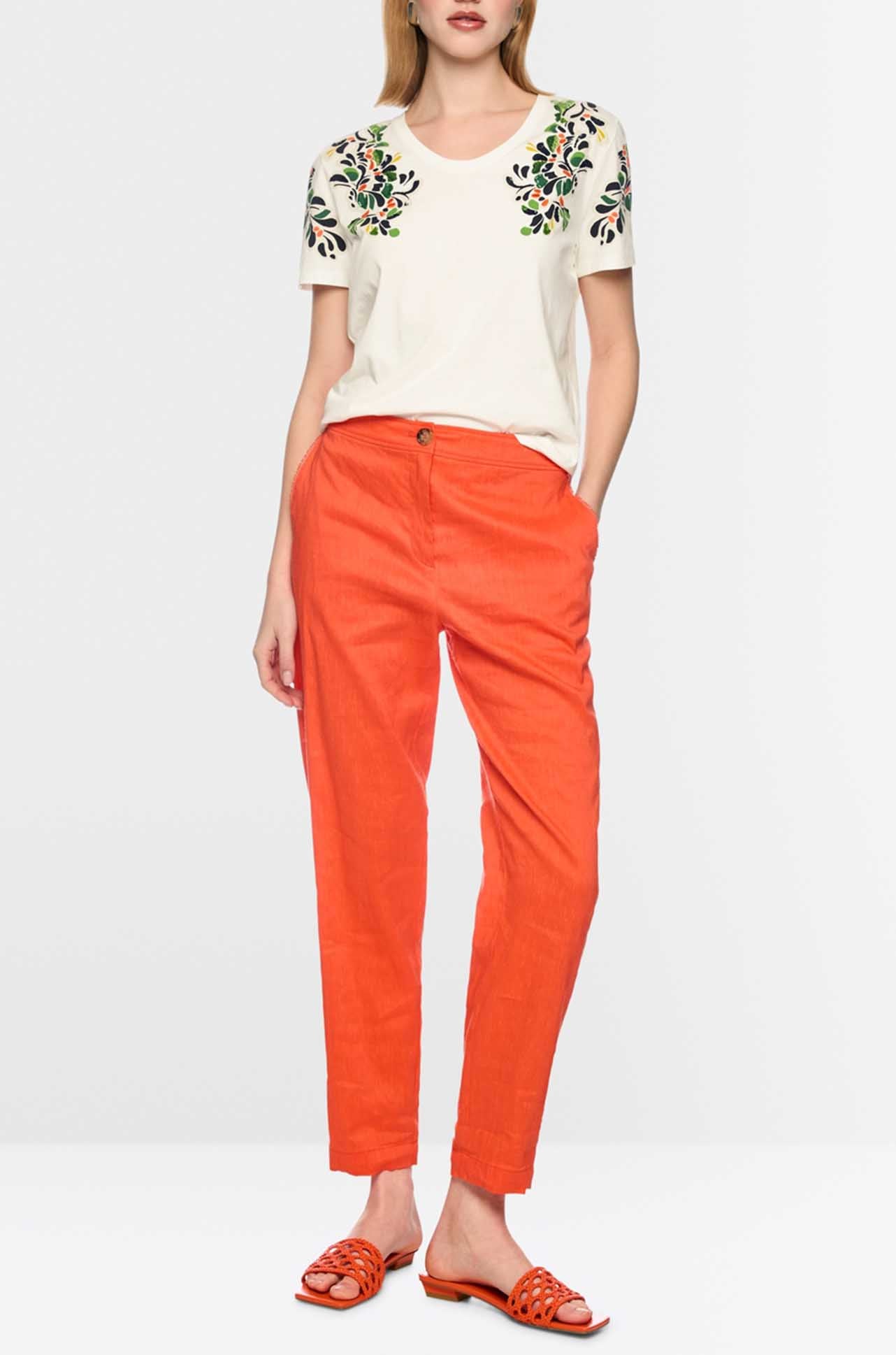 Marc Cain - Leo's Oasis Shirt w/ Hibiscus Print & Sequins
