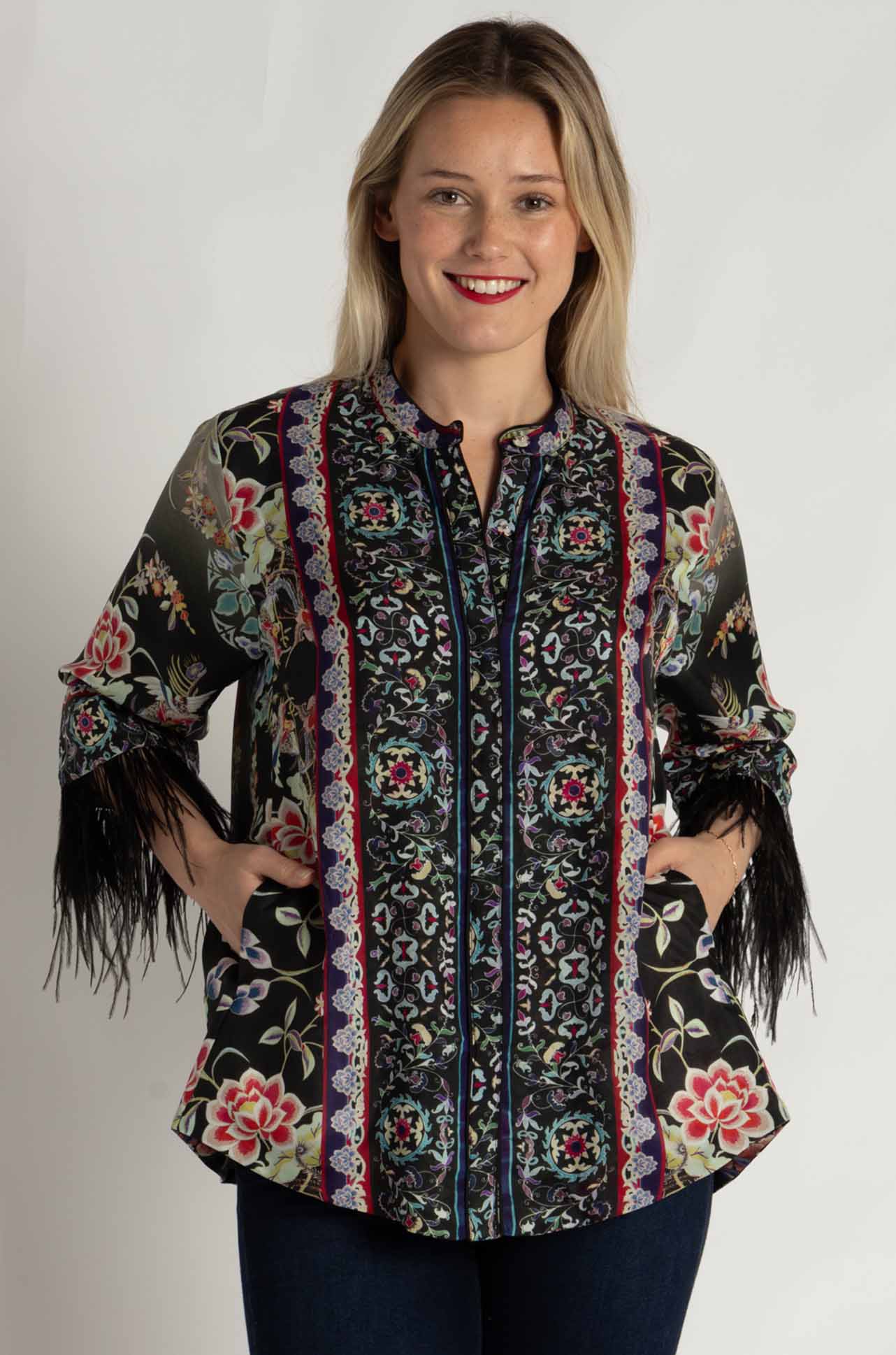 Johnny Was - Lewella Feather Trim Kimono