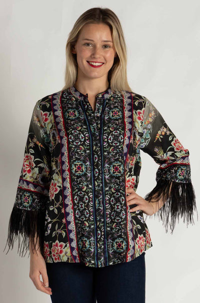 Johnny Was - Lewella Feather Trim Kimono