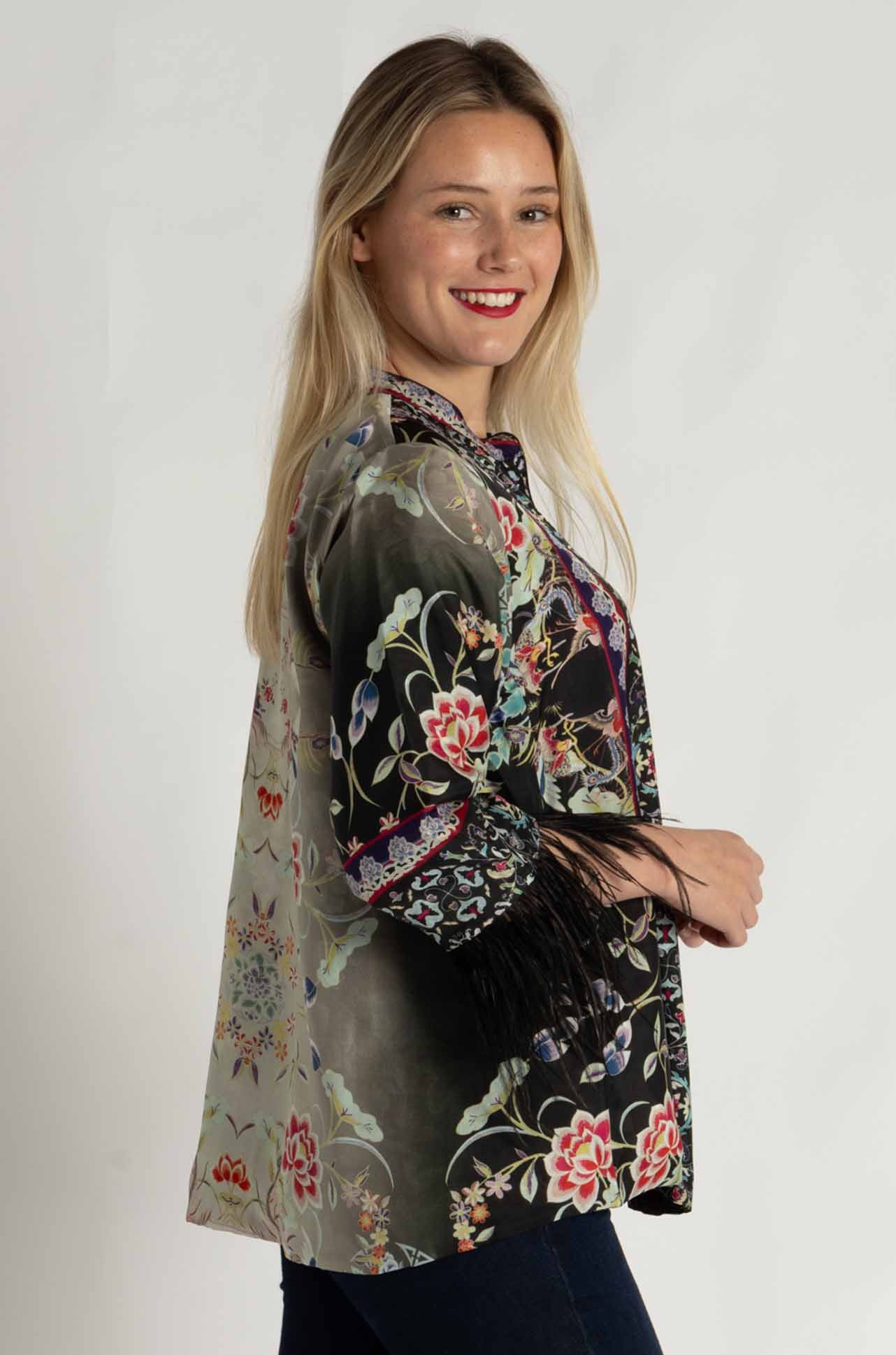 Johnny Was - Lewella Feather Trim Kimono