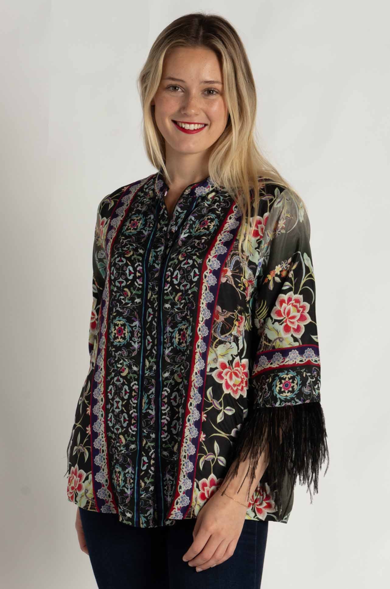Johnny Was - Lewella Feather Trim Kimono