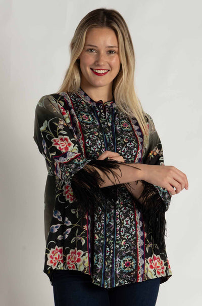 Johnny Was - Lewella Feather Trim Kimono