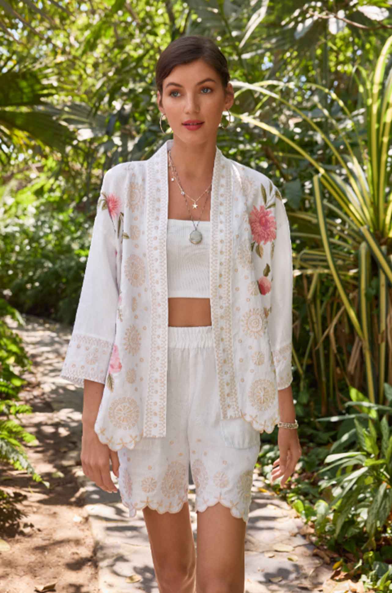 Johnny Was - Linen Cropped Kimono in Della