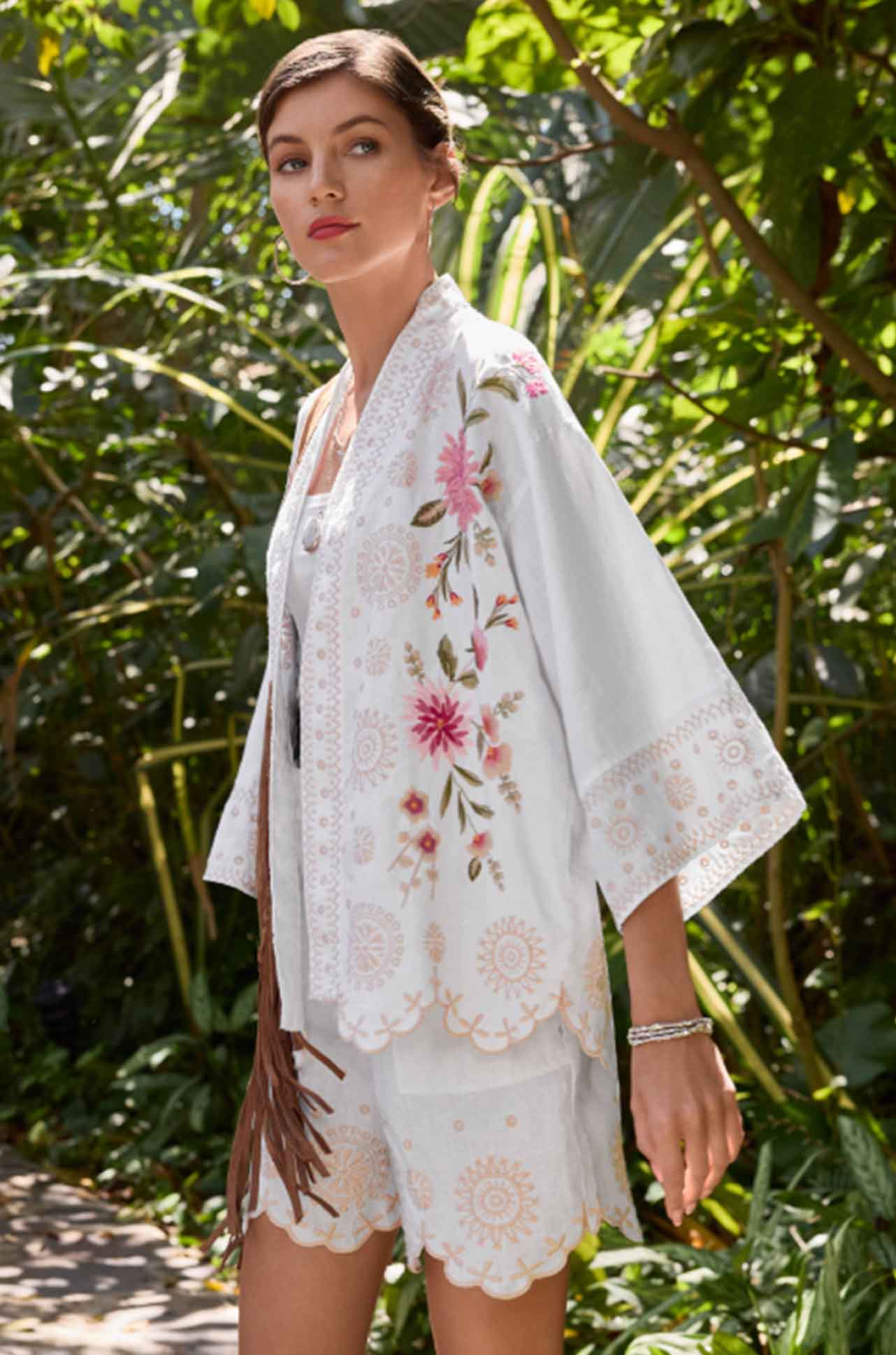 Johnny Was - Linen Cropped Kimono in Della