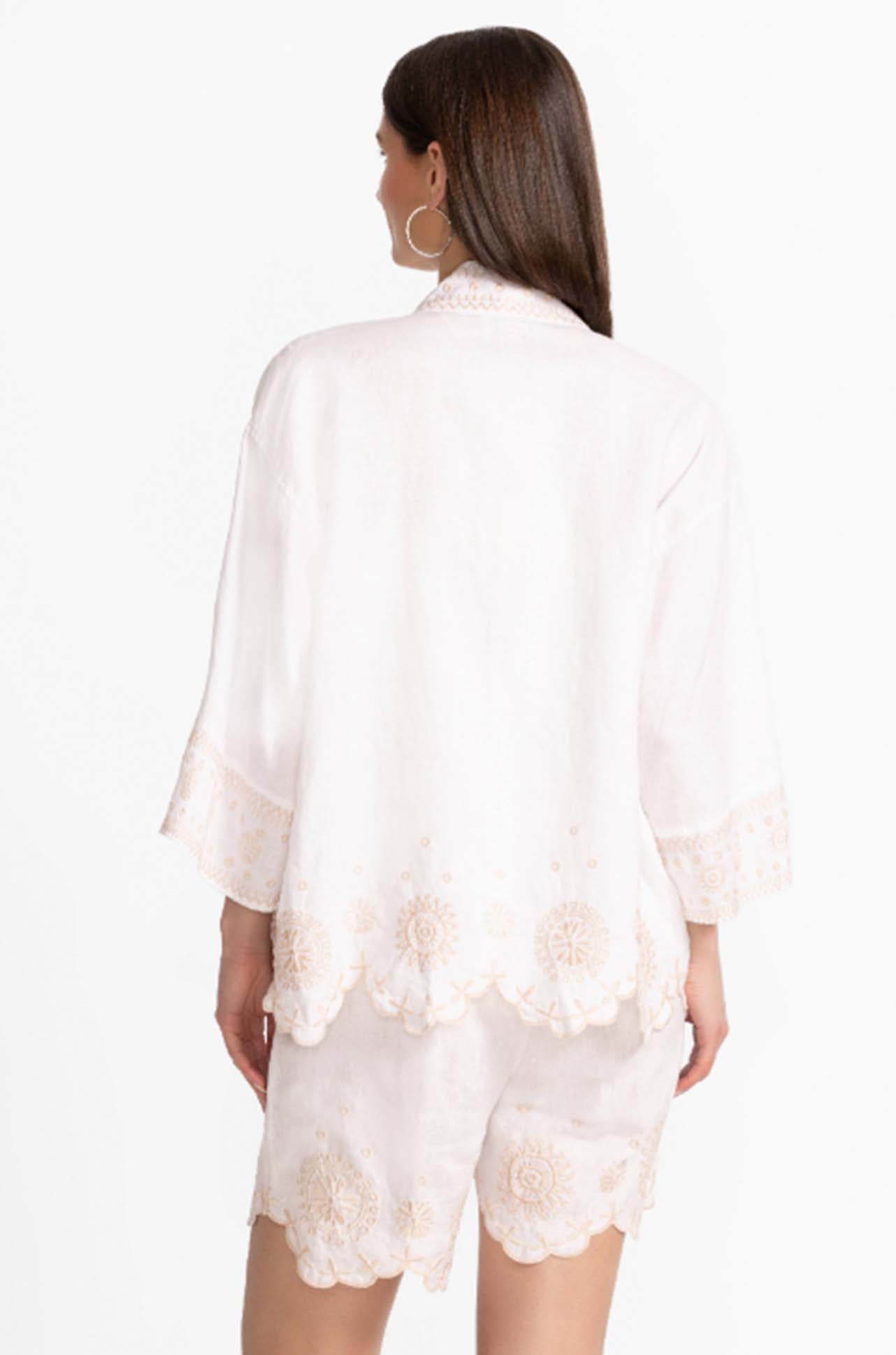 Johnny Was - Linen Cropped Kimono in Della