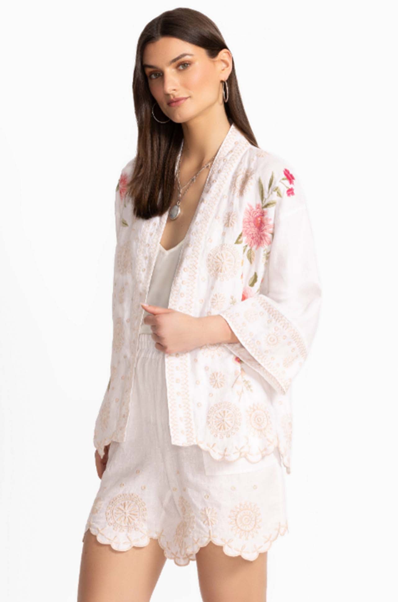 Johnny Was - Linen Cropped Kimono in Della