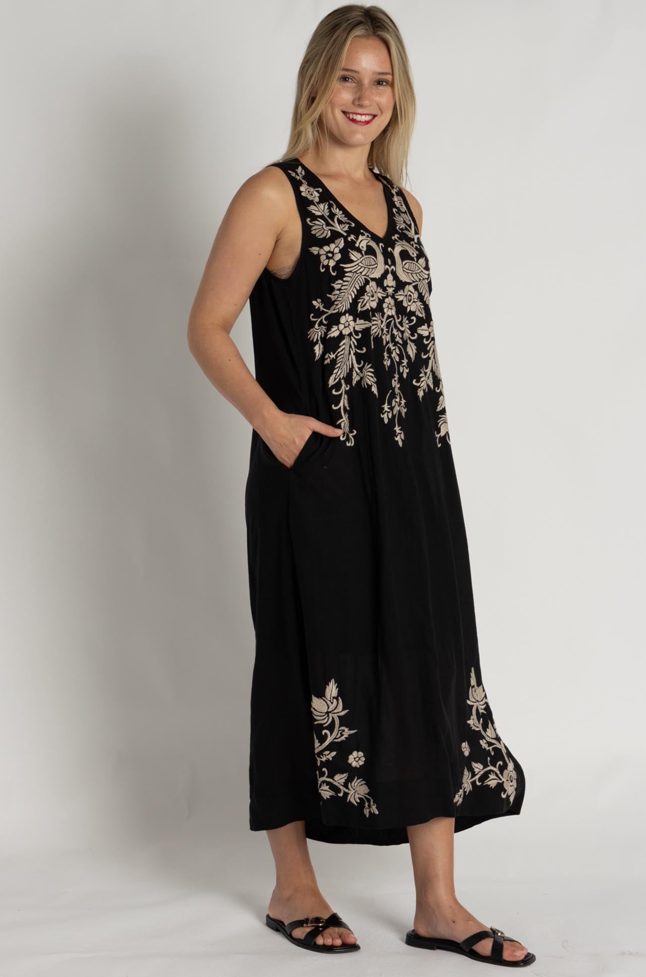 Johnny Was - Linen Tank Dress in Kamala Print