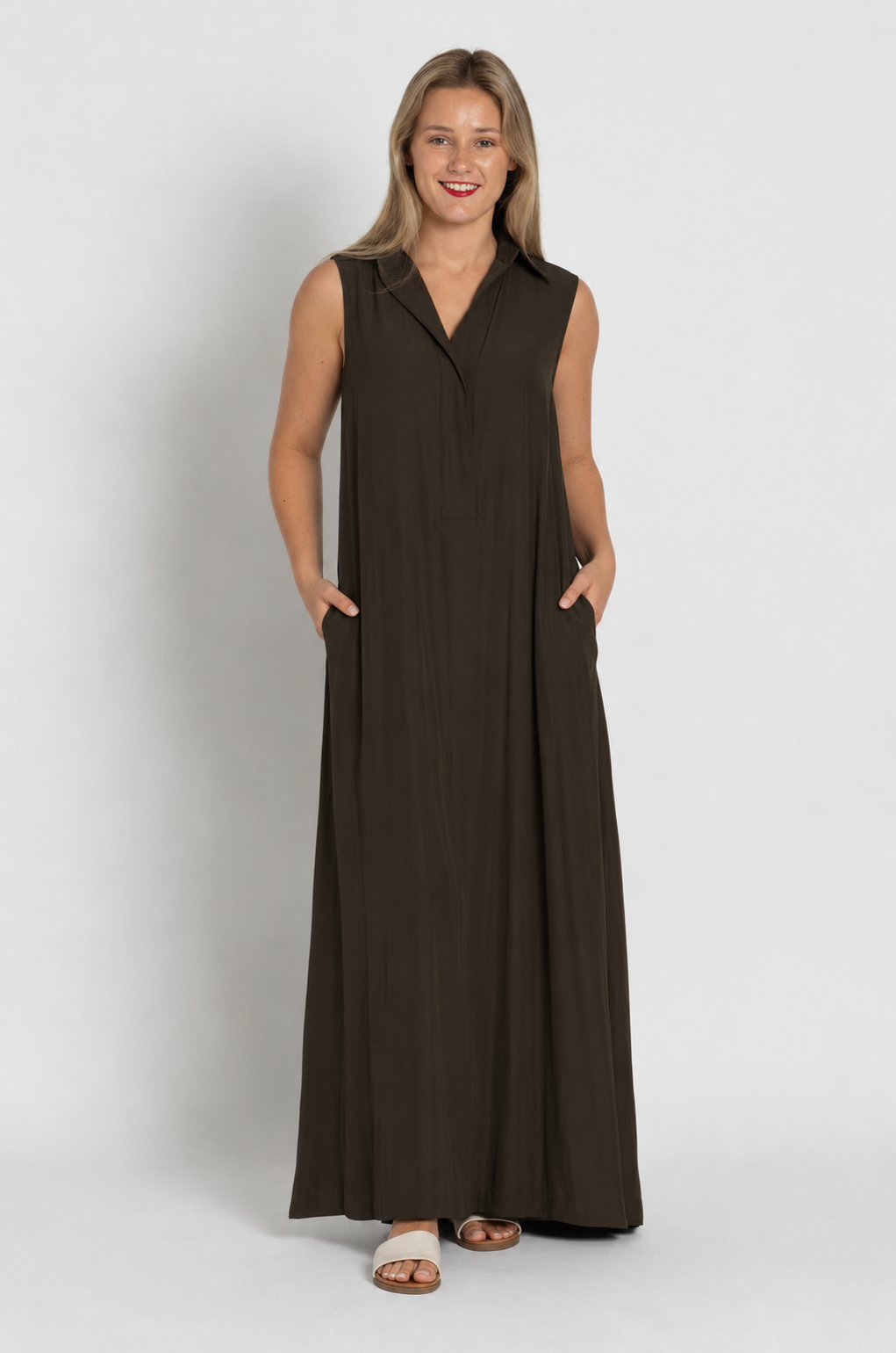 Mela Purdie - Maxi Shirt Dress in Leather