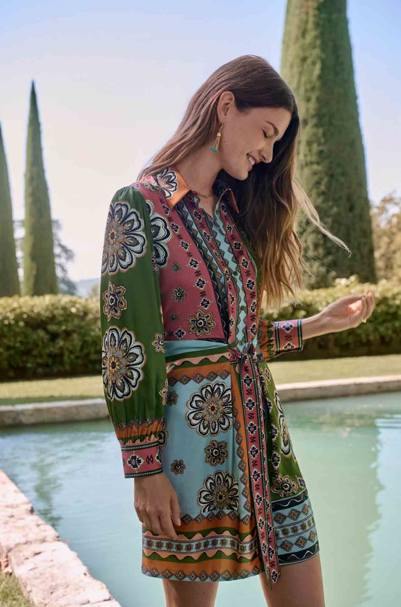 Johnny Was - Maxima Tie Waist Mini Shirt Dress
