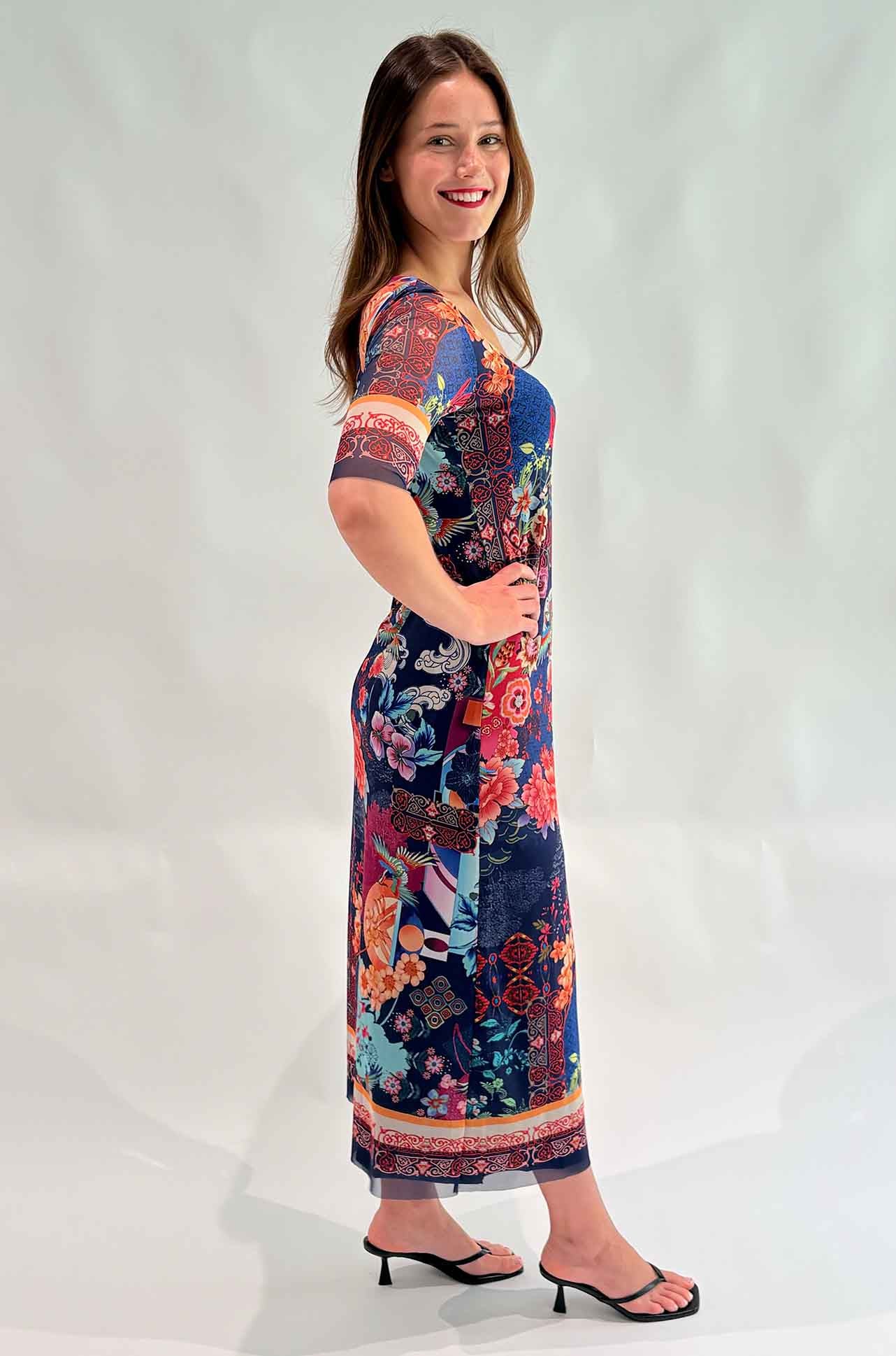 Johnny Was - Maya Mesh Midi Dress in Dreamer Blue