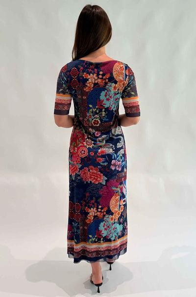 Johnny Was - Maya Mesh Midi Dress in Dreamer Blue