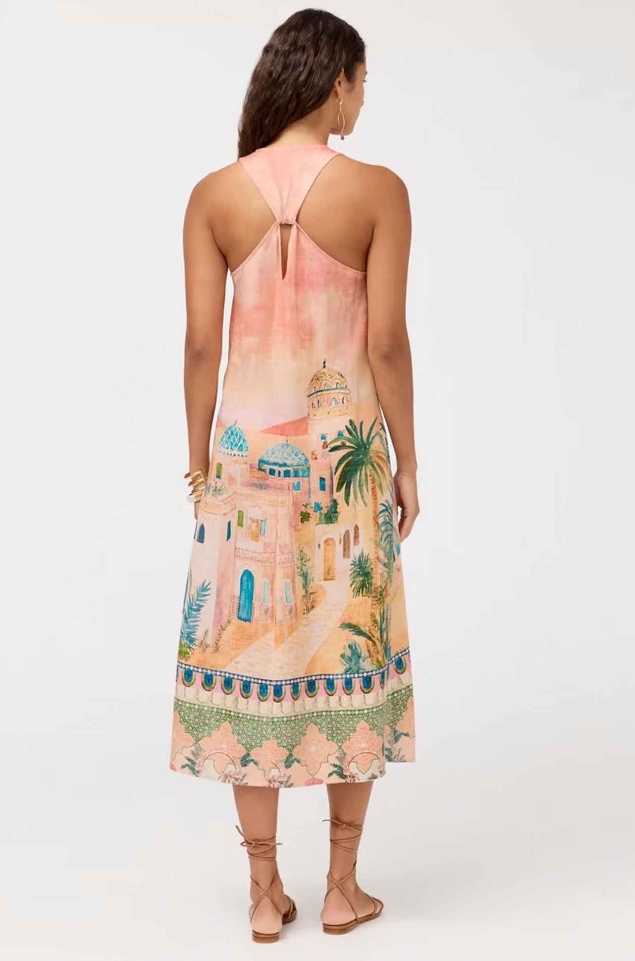 Johnny Was - Mayci Halter Midi Dress in Sirena