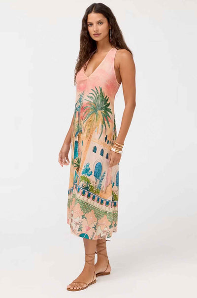 Johnny Was - Mayci Halter Midi Dress in Sirena