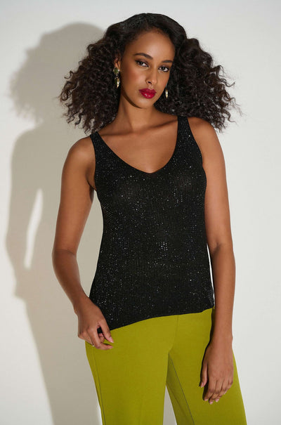 Joseph Ribkoff - Metallic Knitted Camisole with Rhinestones