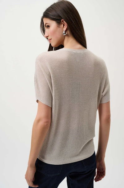 Joseph Ribkoff - Metallic Knitted Tshirt with Rhinestones