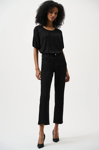 Joseph Ribkoff - Metallic Knitted Tshirt with Rhinestones