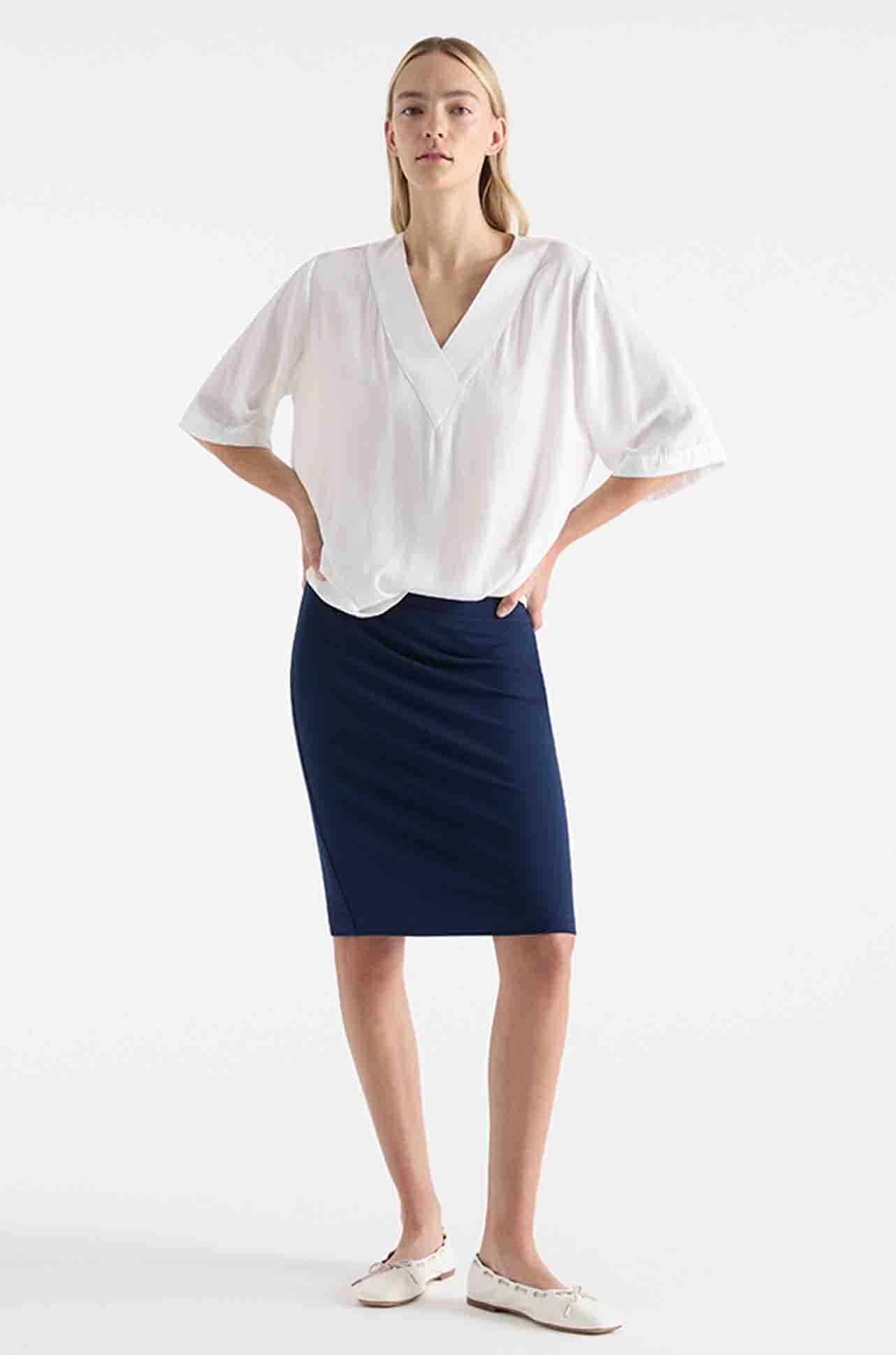 Mela Purdie - Mid Double Skirt in Denim
