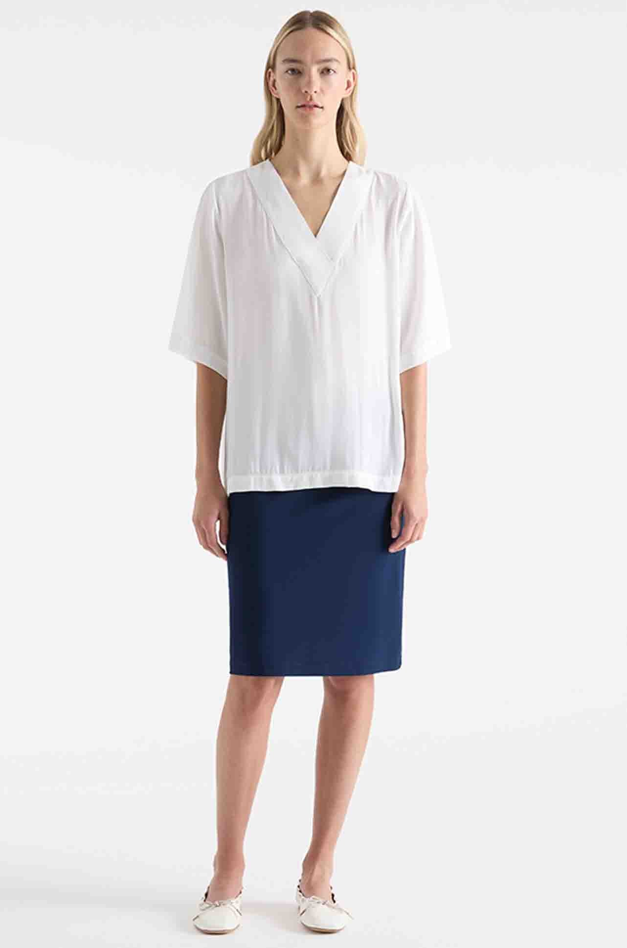 Mela Purdie - Mid Double Skirt in Denim