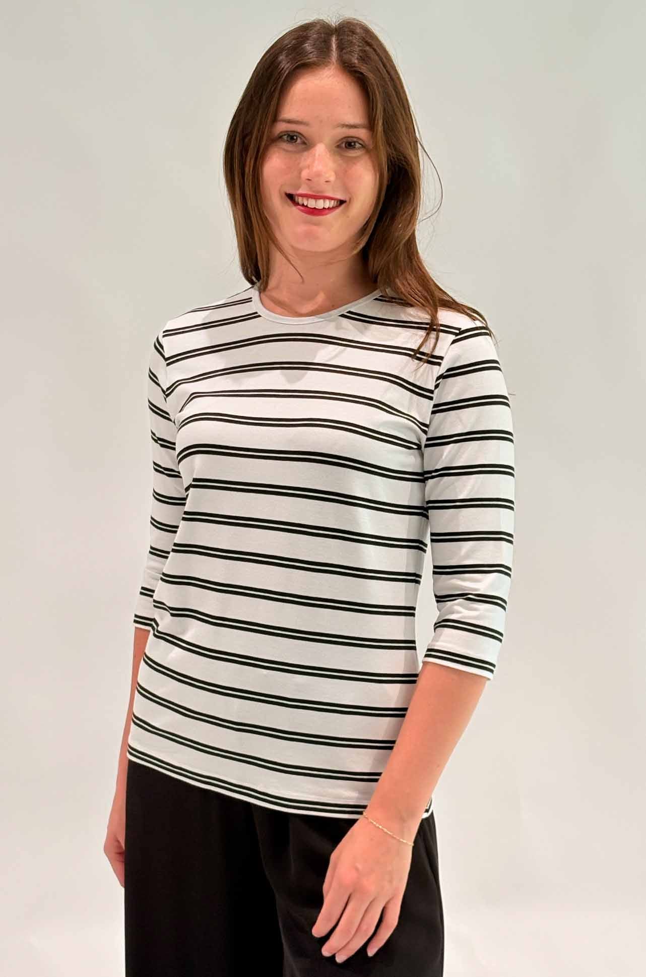 Mela Purdie - Mid SL Top in Dual Stripe Jersey
