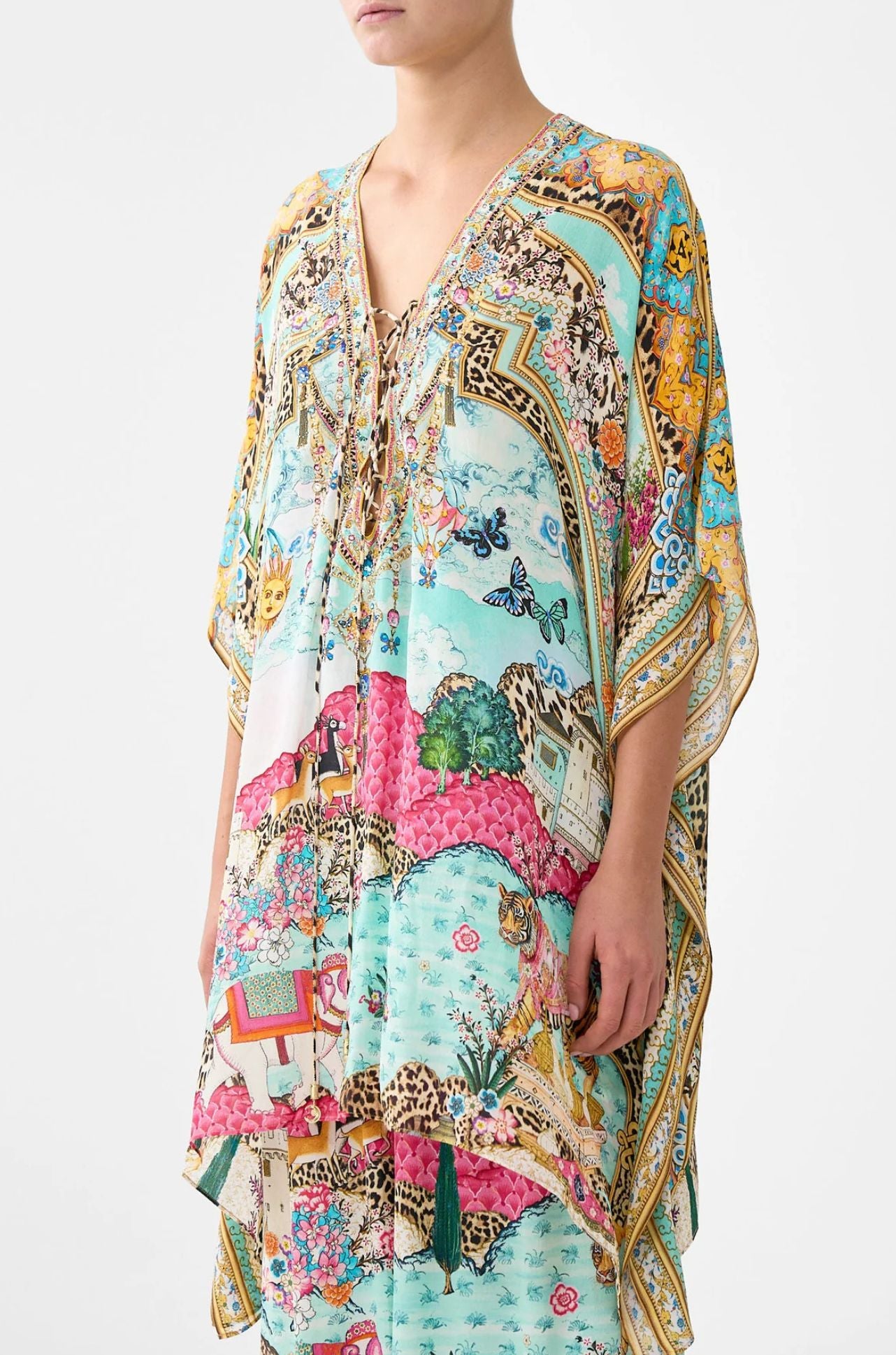 Camilla - Miniature Moments Short Lace Up Kaftan