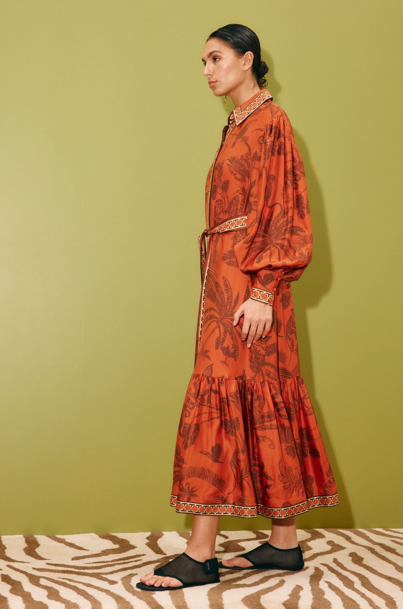 Alèmais - Monkey Dance Silk Shirtdress