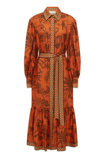 Alèmais - Monkey Dance Silk Shirtdress