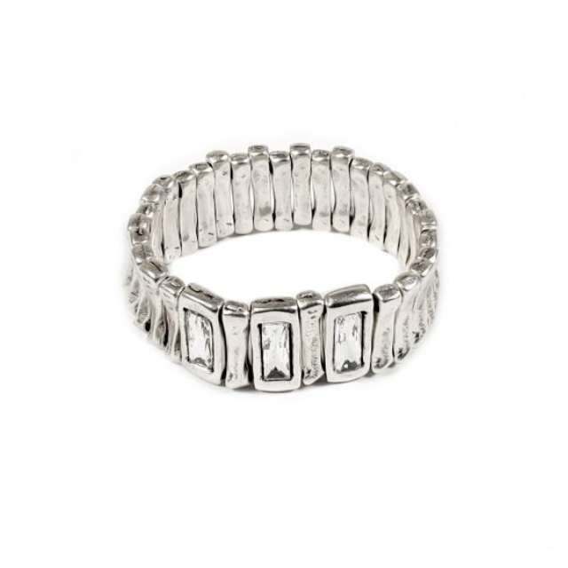 Pewter - 3 Stone Bracelet