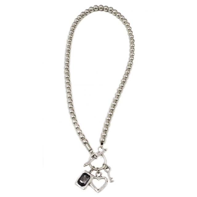 Pewter - Bursa T-Lock Necklace