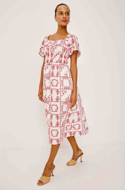 Rails - Nanette Midi Dress in Ivory Red Handkerchief