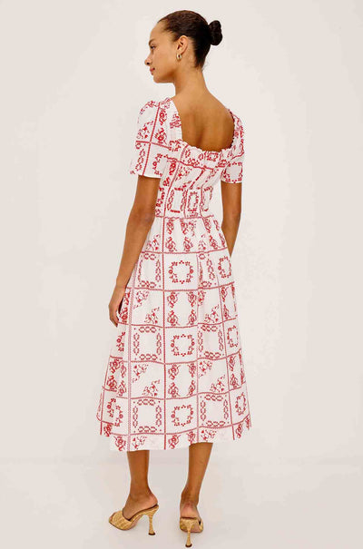 Rails - Nanette Midi Dress in Ivory Red Handkerchief