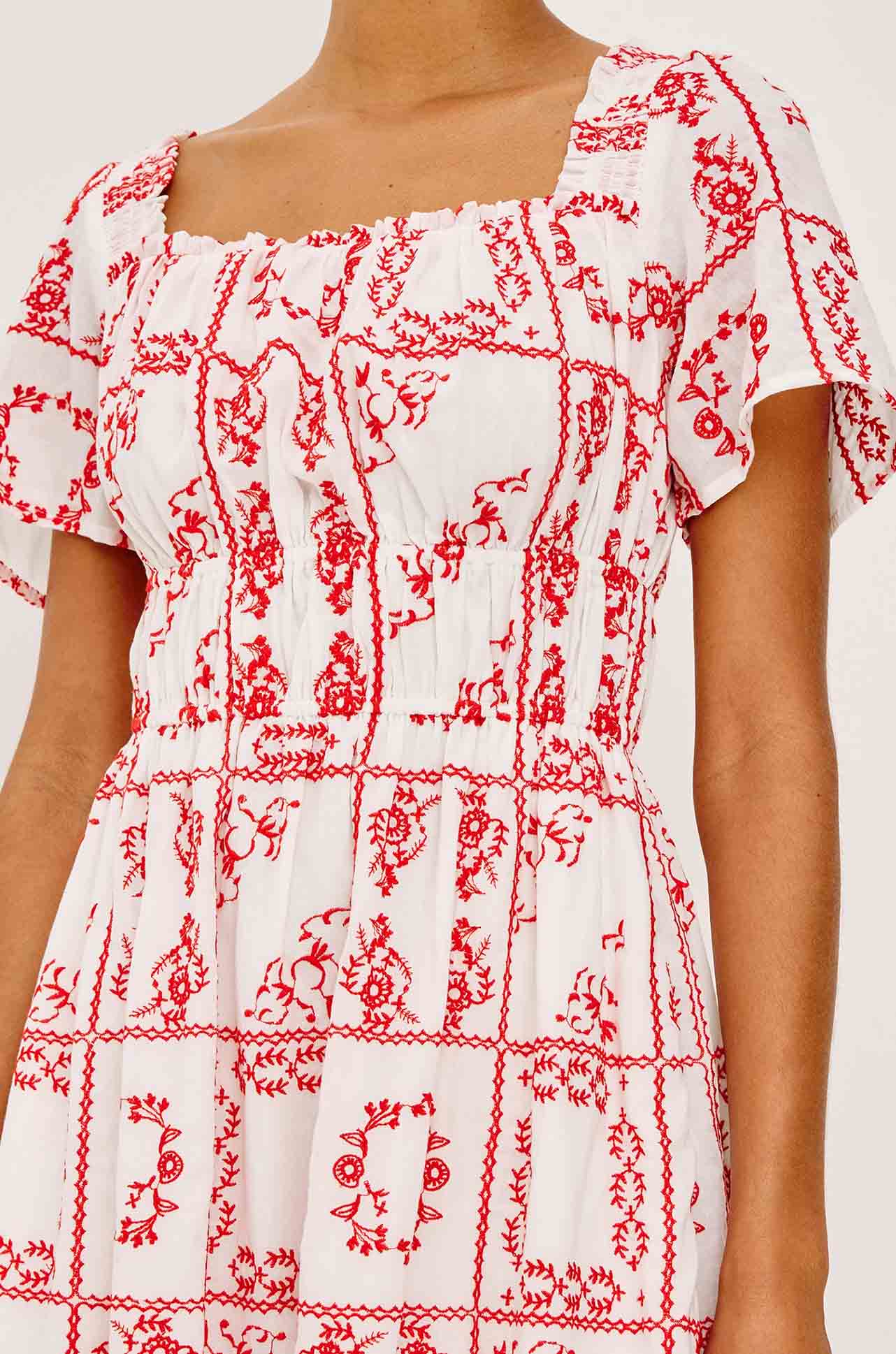 Rails - Nanette Midi Dress in Ivory Red Handkerchief