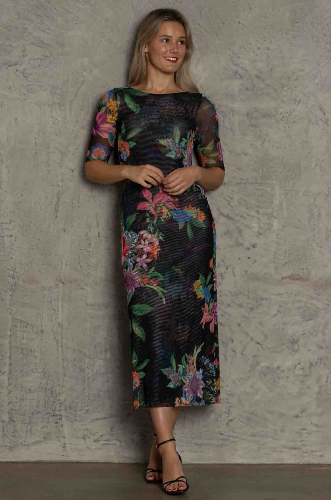 Johnny Was - Neon Jungle Mesh Midi Dress (Australian Exclusive)