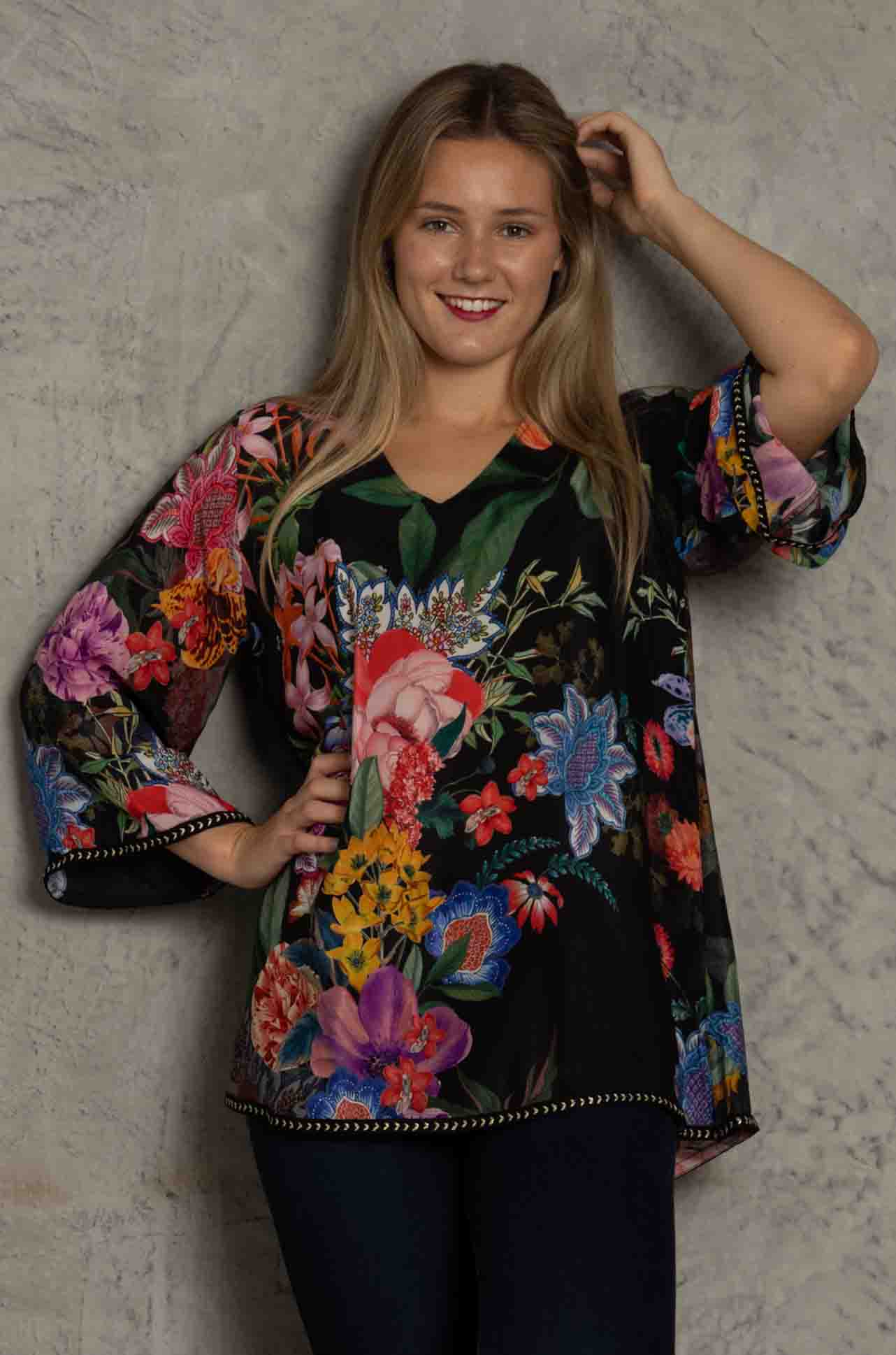 Johnny Was - Neon Jungle Night Blouse (Australian Exclusive)