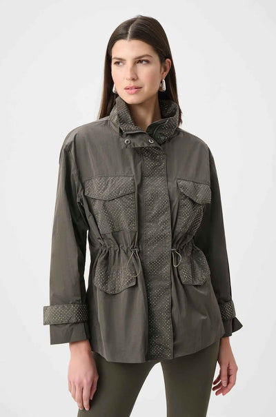 Joseph Ribkoff - Nylon Mock-Neck Embellished Jacket