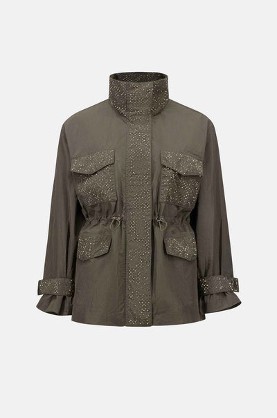 Joseph Ribkoff - Nylon Mock-Neck Embellished Jacket