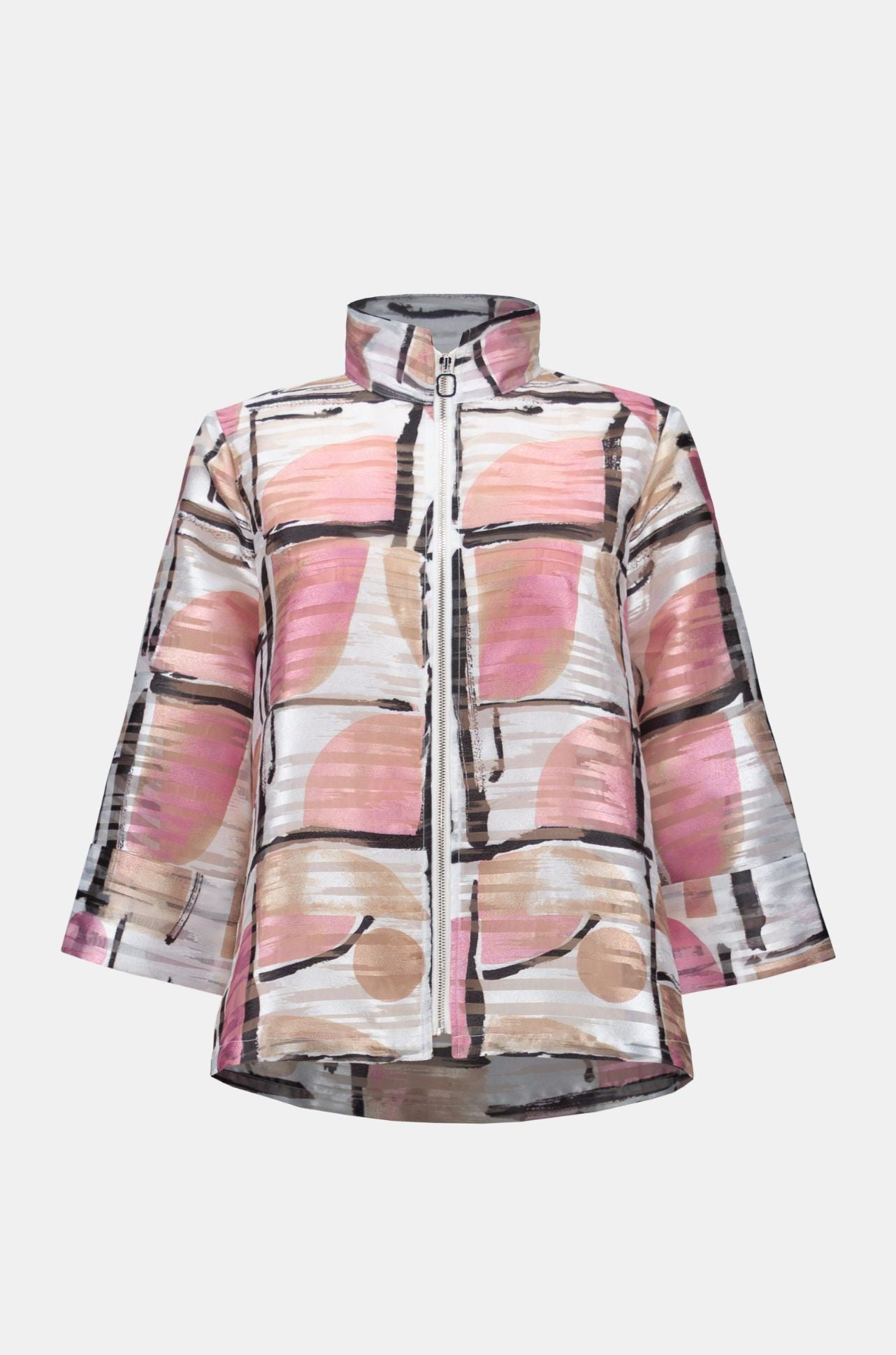 Joseph Ribkoff - Organza Jacquard Abstract Print Boxy Jacket