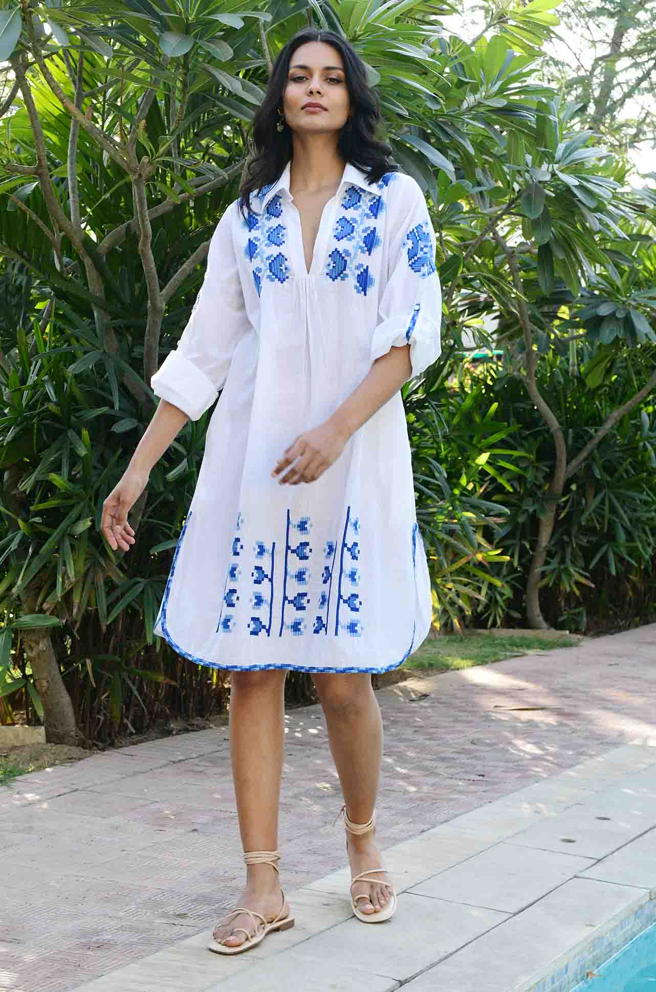 Azure and Indigo - Paros Shirt Dress