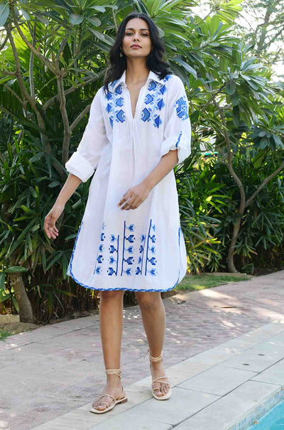 Azure and Indigo - Paros Shirt Dress