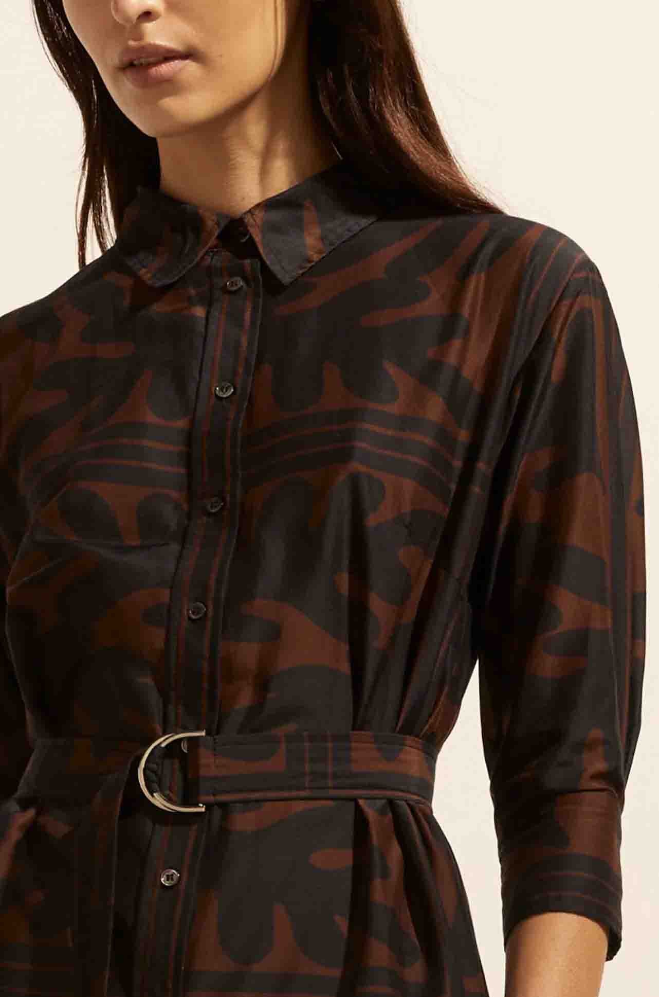 zoe kratzmann - pinpoint dress in choc frond