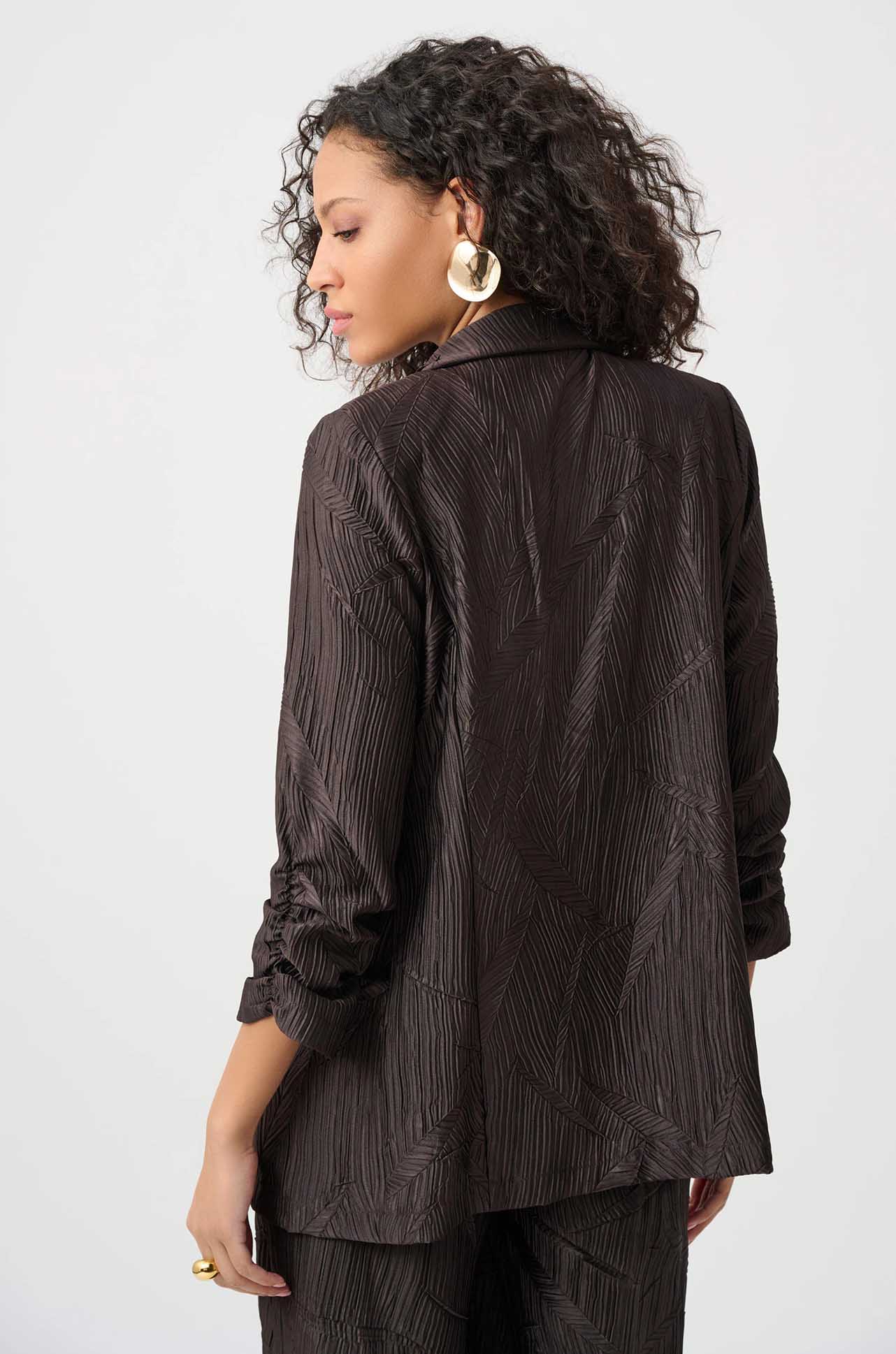 Joseph Ribkoff - Pleated Satin Open Blazer