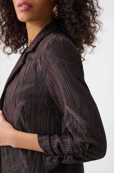 Joseph Ribkoff - Pleated Satin Open Blazer