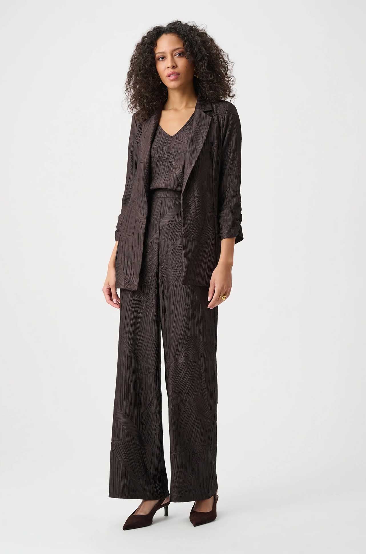 Joseph Ribkoff - Pleated Satin Open Blazer